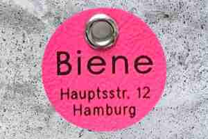 Biothane-Hundemarke rund, 25 mm, darkpink, beidseitig