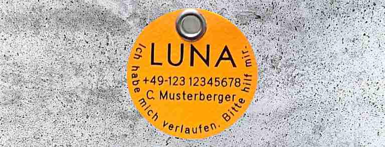 Biothane-Hundemarke rund, 36 mm, peach, beidseitig