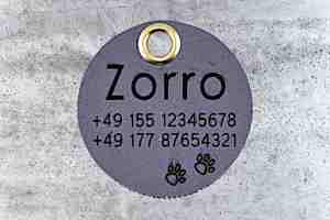 Hundemarke Biothane 36 mm grau