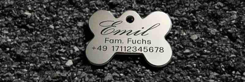 Hundemarke Edelstahl Knochen 38 mm einseitig