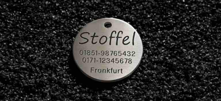Hundemarke Edelstahl, rund 36 mm, einseitig