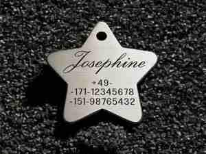 Hundemarke Edelstahl sonstige, Stern, 40 mm, einseitig