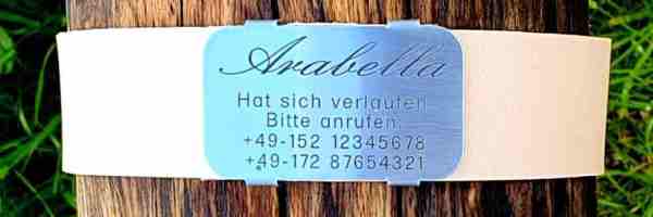 Halsbandplaketten für Lederhalsbänder, ab 16,00 €.