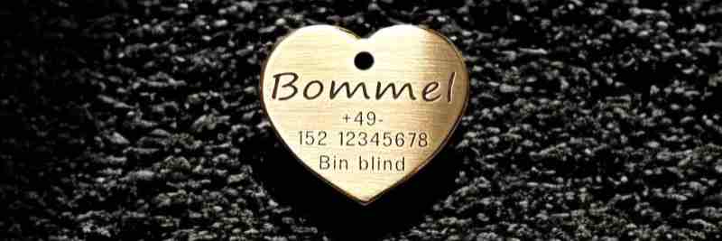 Hundemarke Messing Herz, 40 mm, einseitig