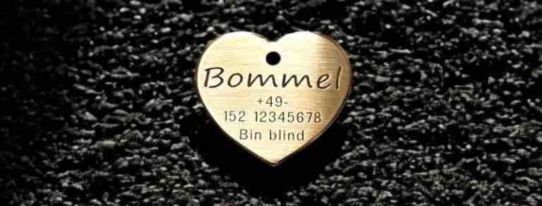 Hundemarke Messing Herz, 40 mm, einseitig
