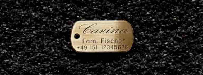 Hundemarke Messing Dogtag, 40 mm, beidseitig